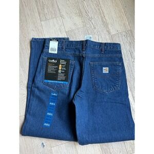 Carhartt Mens FRB160 DNM Flame Resistant Relaxed Fit Straight Leg Jeans 34x32